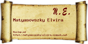 Matyasovszky Elvira névjegykártya
